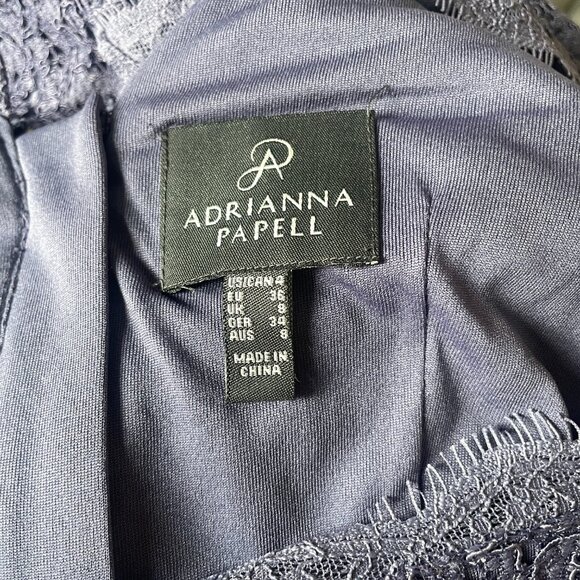 Adrianna Papell Purple Short Evening Lace Dress Size 4 Cocktail Party - Picture 9 of 12